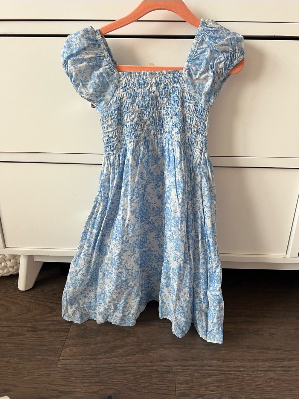 🩵Like New Love Shack Fancy Smocked Puff-Sleeve Blue Floral Kids Dress (2-3Y)🩵